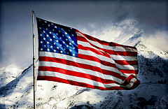 picture of USA flag in breeze